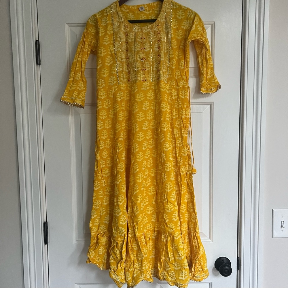 Yellow Casual Haldi Dress